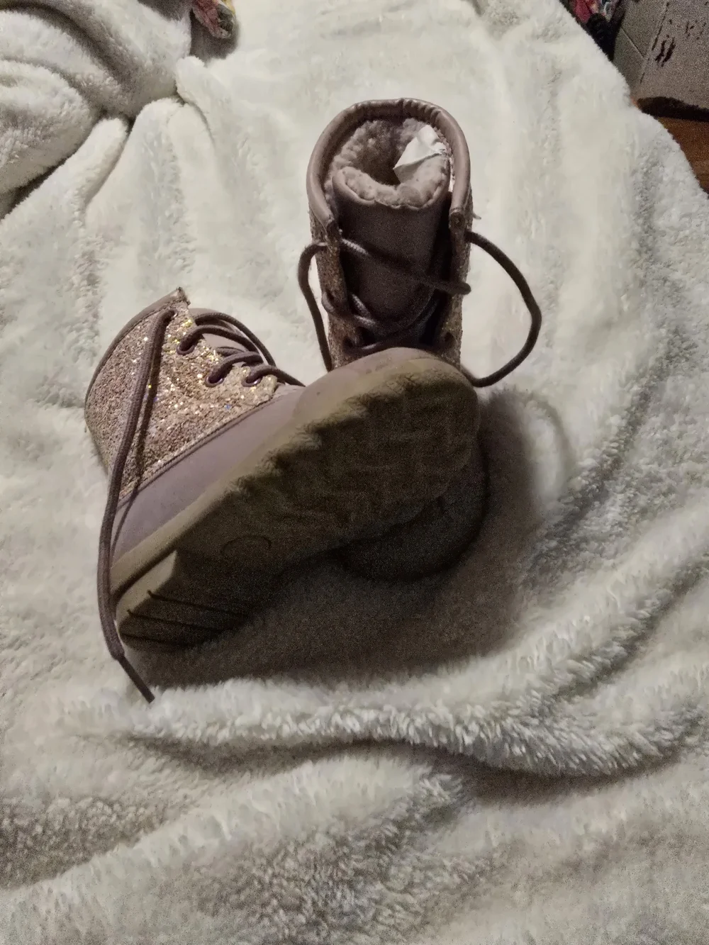 Kids Pink Fleece-Lined Winter Boots
